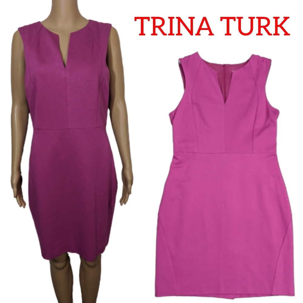 Trina Turk Magenta Cerritos Sheath Dress Si